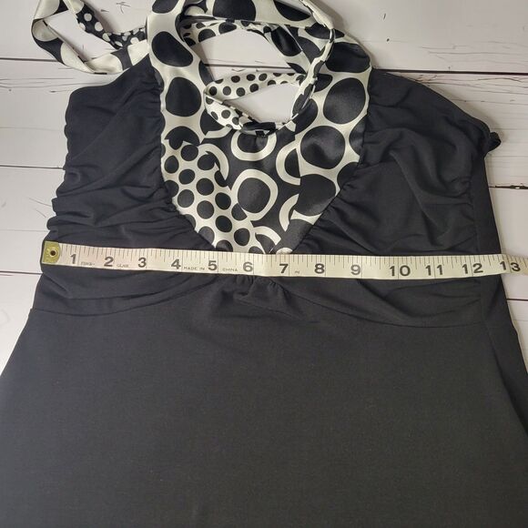 Iz Byer California Y2K halter top black white circles size small - Picture 7 of 11